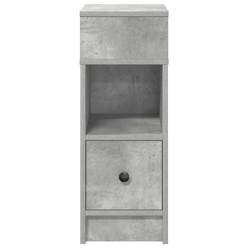 Comodini 2 pz con Cassetto Grigio Cemento 25x31x66 cm