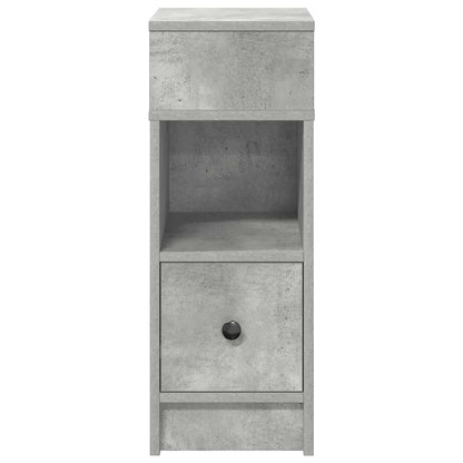 Comodini 2 pz con Cassetto Grigio Cemento 25x31x66 cm