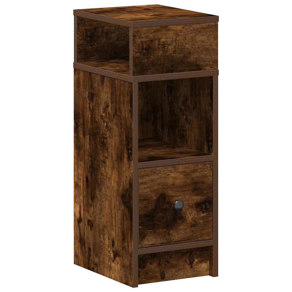 Comodino con Cassetto Rovere Fumo 25x31x66 cm