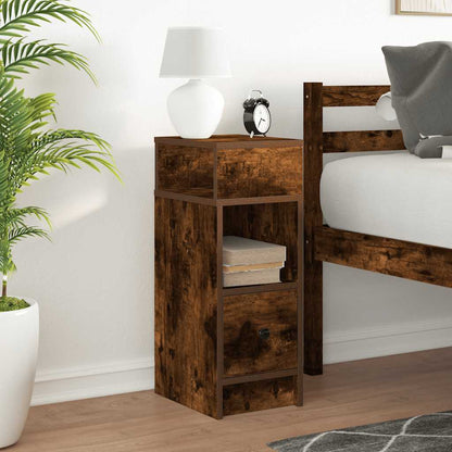 Comodino con Cassetto Rovere Fumo 25x31x66 cm