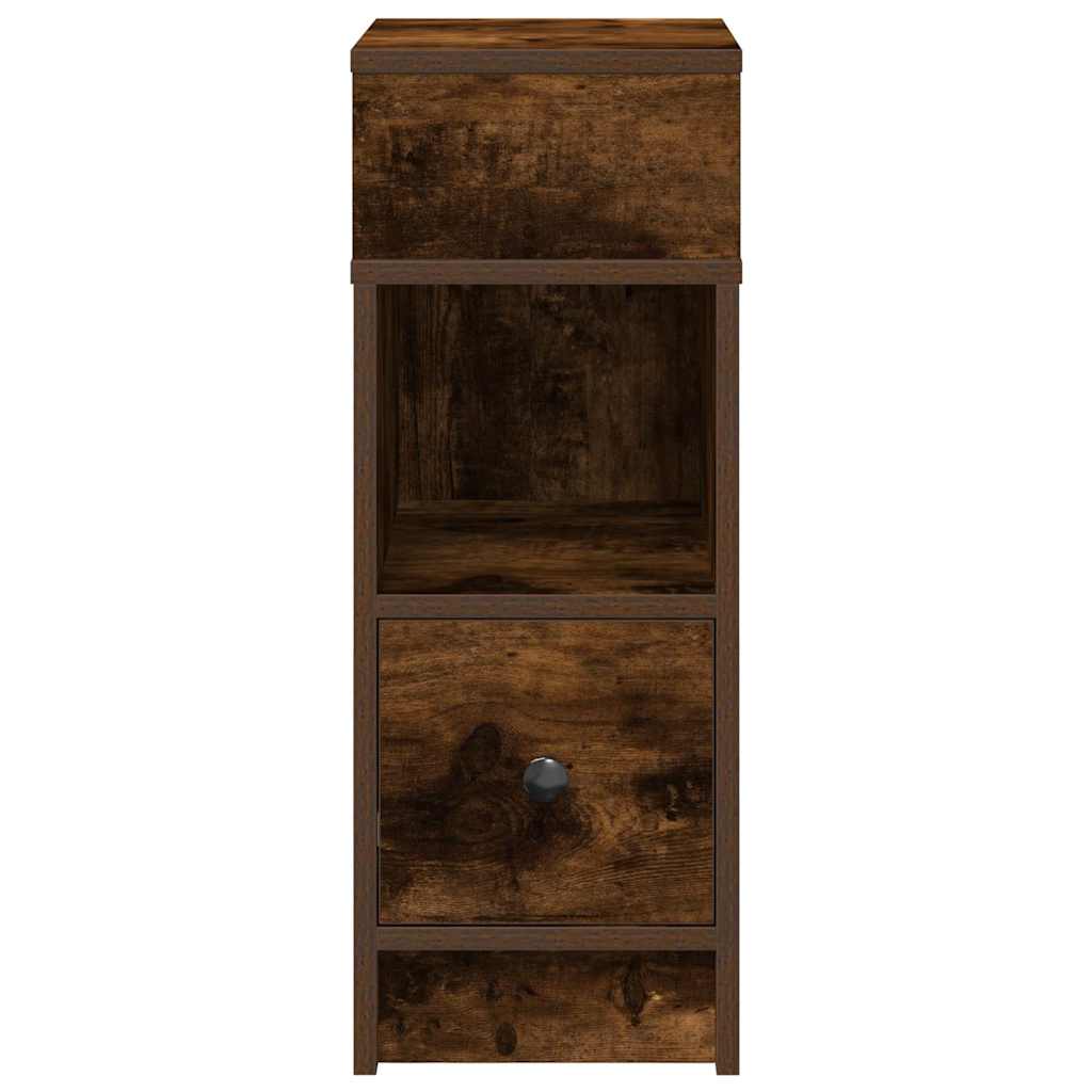 Comodini 2 pz con Cassetto Rovere Fumo 25x31x66 cm