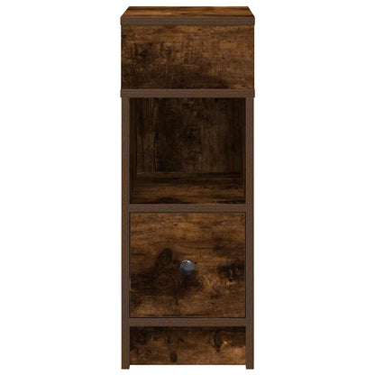 Comodini 2 pz con Cassetto Rovere Fumo 25x31x66 cm