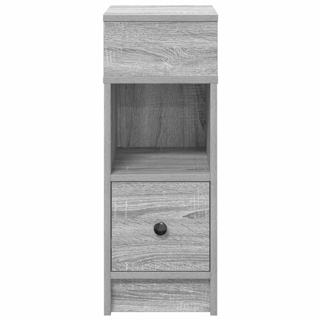 Comodino con Cassetto Grigio Sonoma 25x31x66 cm