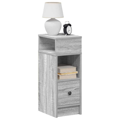 Comodini 2 pz con Cassetto Grigio Sonoma 25x31x66 cm