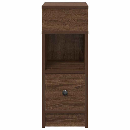 Comodino con Cassetto Rovere Marrone 25x31x66 cm