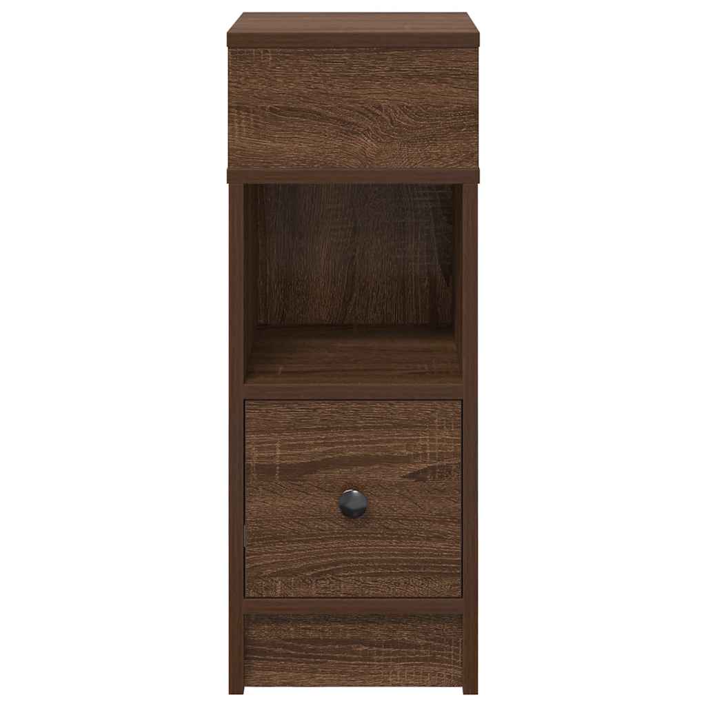 Comodini 2 pz con Cassetto Rovere Marrone 25x31x66 cm