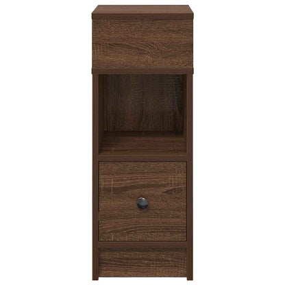 Comodini 2 pz con Cassetto Rovere Marrone 25x31x66 cm