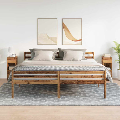 Comodini 2 pz con Cassetto Legno Antico 25x31x66 cm