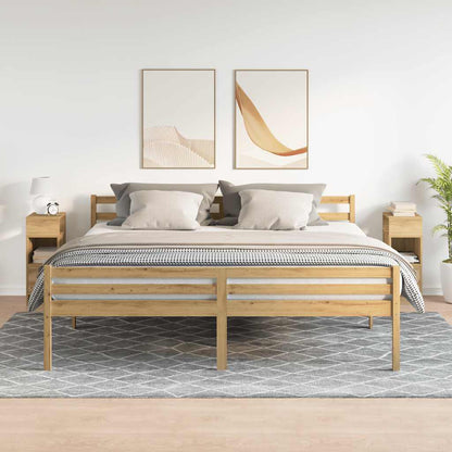 Comodini 2 pz con Cassetto Rovere Artigianale 25x31x66 cm