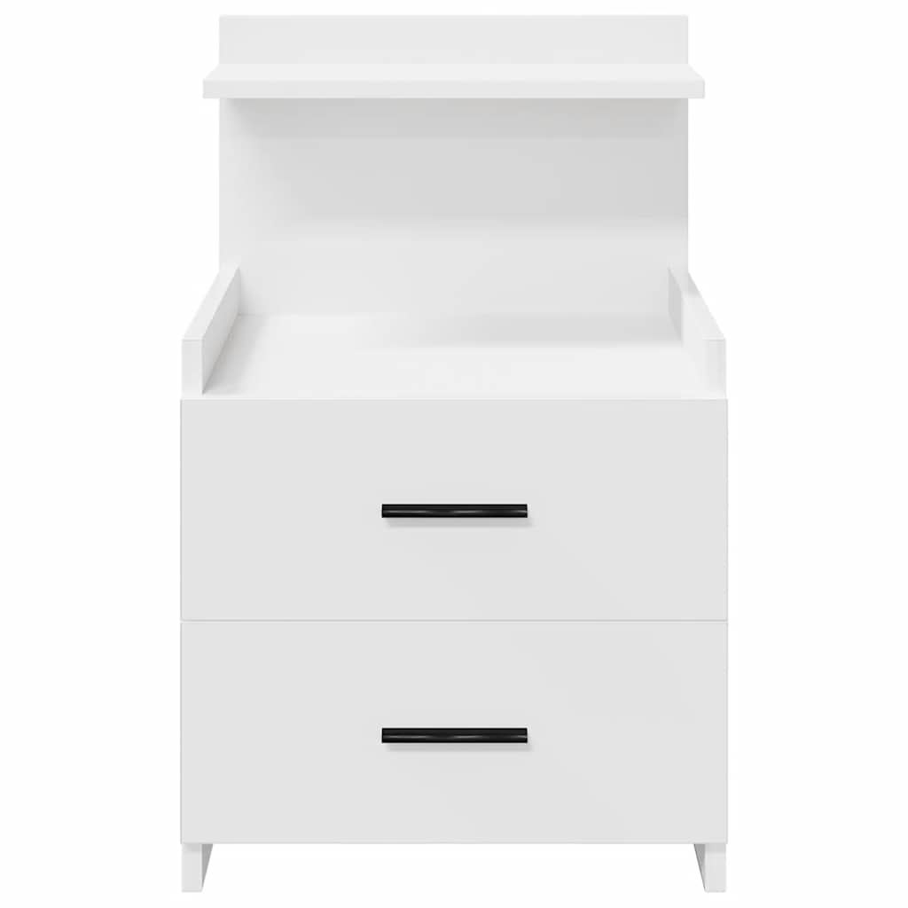 Comodino con 2 Cassetti Bianco 40x36,5x62 cm