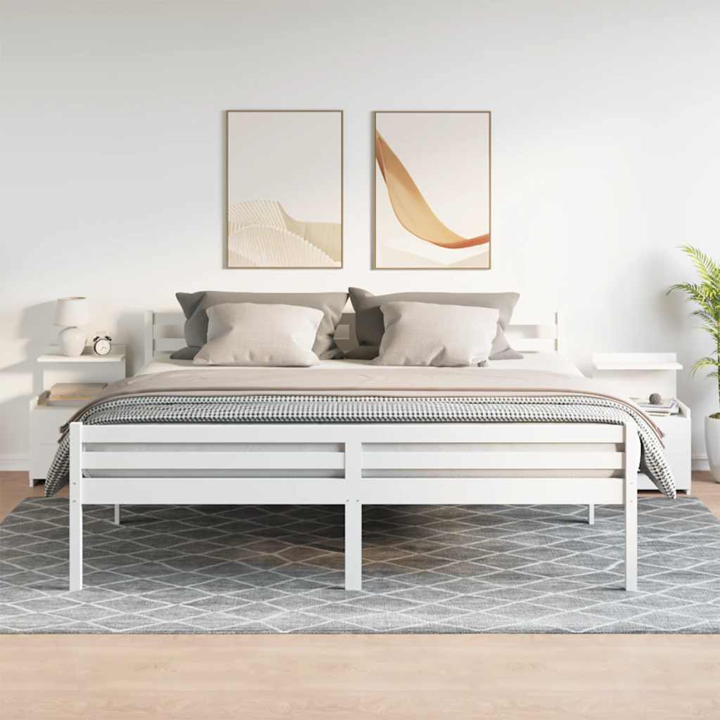 Comodini 2 pz con 2 cassetti bianchi 40x36,5x62 cm