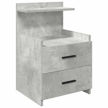 Comodino con 2 cassetti Grigio Cemento 40x36,5x62 cm