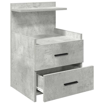 Comodino con 2 cassetti Grigio Cemento 40x36,5x62 cm