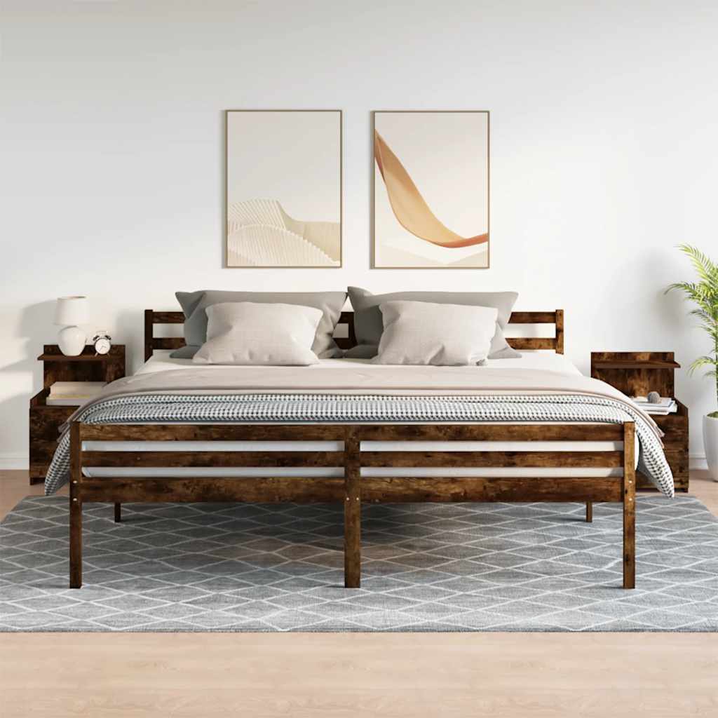 Comodini 2 pz con 2 cassetti Rovere Affumicato 40x36,5x62 cm