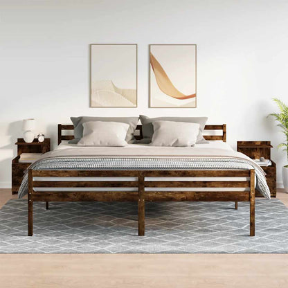 Comodini 2 pz con 2 cassetti Rovere Affumicato 40x36,5x62 cm