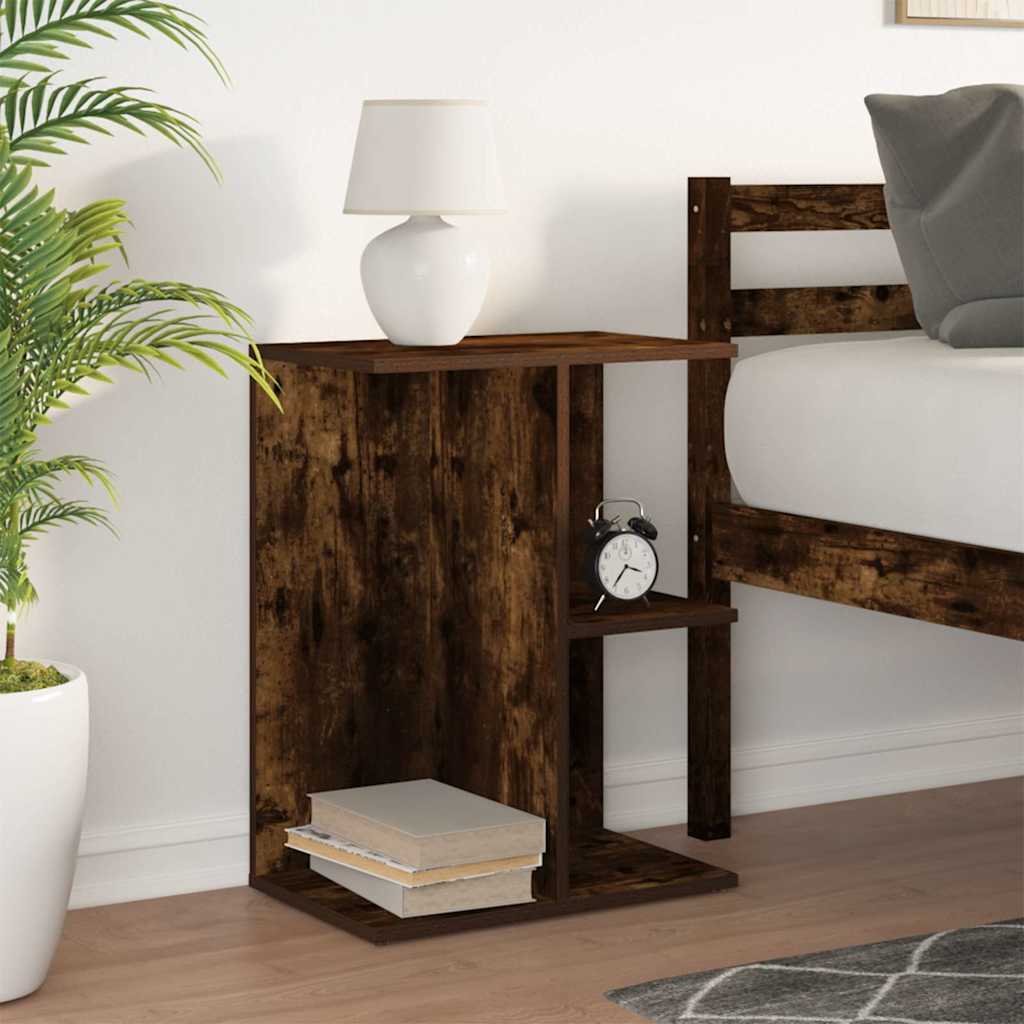 Comodino Rovere Fumo 46,5x29x61 cm in Legno Multistrato
