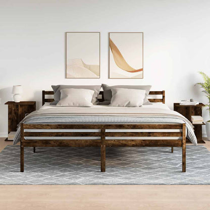 Comodini 2 pz Rovere Fumo 46,5x29x61 cm in Legno Multistrato