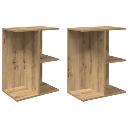 Comodini 2 pz Rovere Artigianale 46,5x29x61cm Legno Multistrato