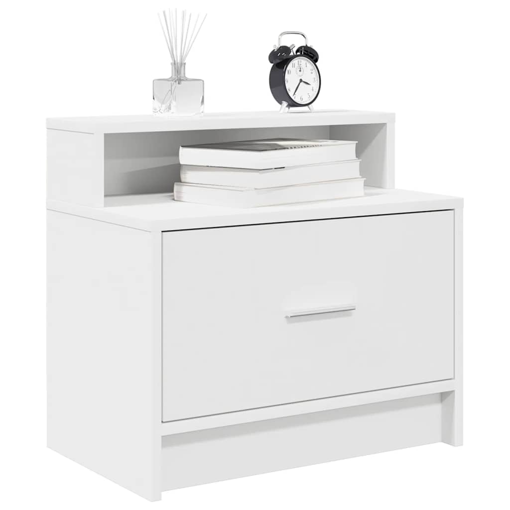 Comodino con Cassetto Bianco 51x31x47 cm