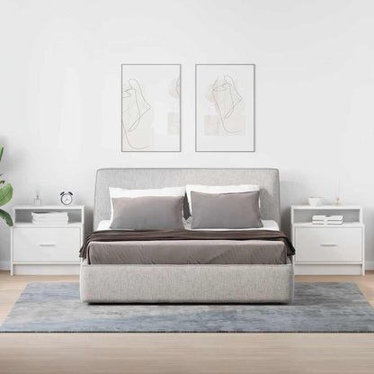 Comodini con Cassetto 2 pz Bianco 51x31x47 cm