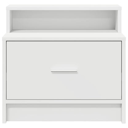 Comodini con Cassetto 2 pz Bianco 51x31x47 cm