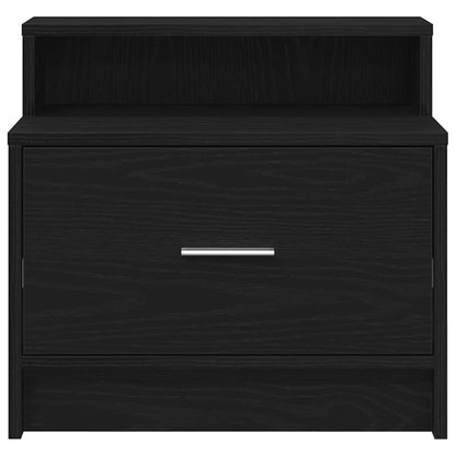 Comodini con Cassetto 2 pz Rovere Nero 51x31x47 cm