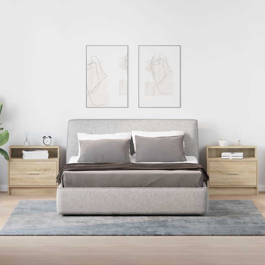 Comodini con Cassetto 2 pz Rovere Sonoma 51x31x47 cm