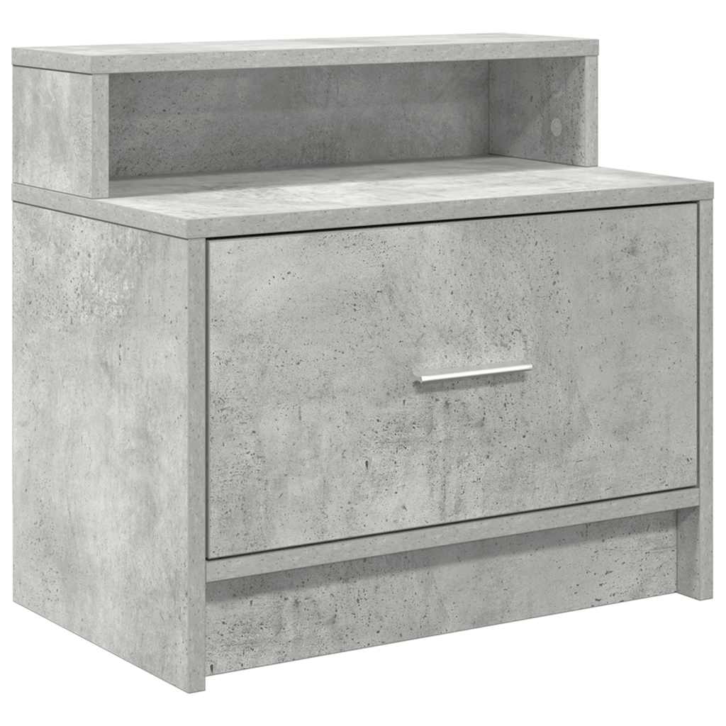 Comodino con Cassetto Grigio Cemento 51x31x47 cm