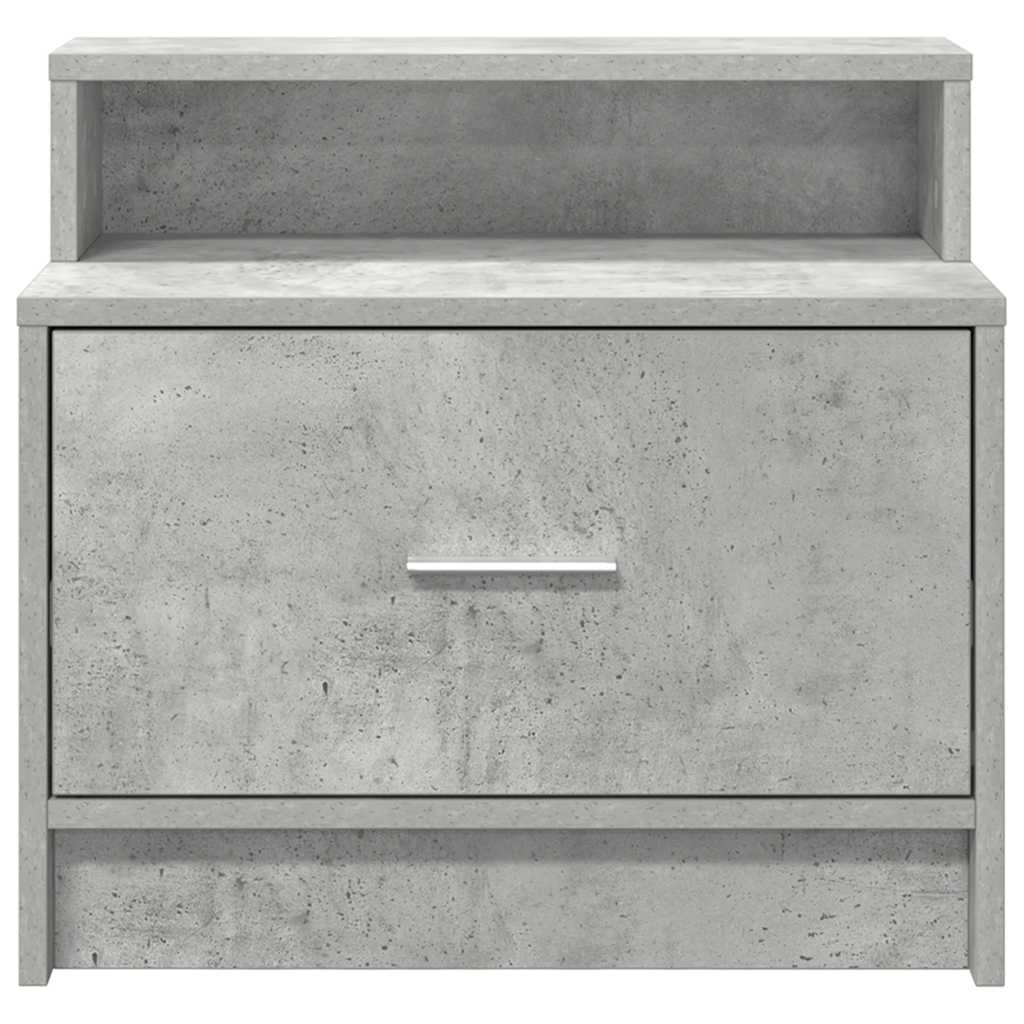 Comodino con Cassetto Grigio Cemento 51x31x47 cm