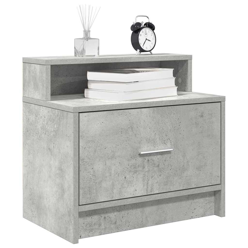 Comodino con Cassetto Grigio Cemento 51x31x47 cm