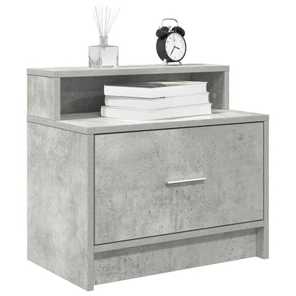 Comodino con Cassetto Grigio Cemento 51x31x47 cm