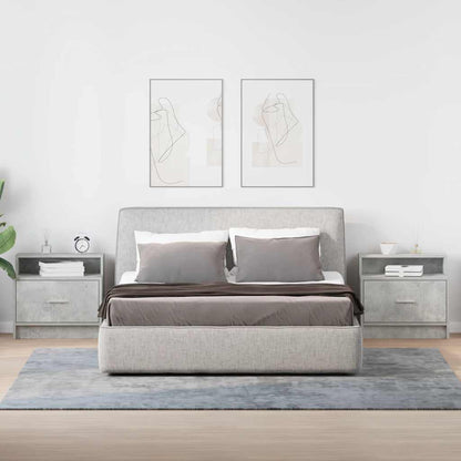 Comodini con Cassetto 2 pz Grigio Cemento 51x31x47 cm