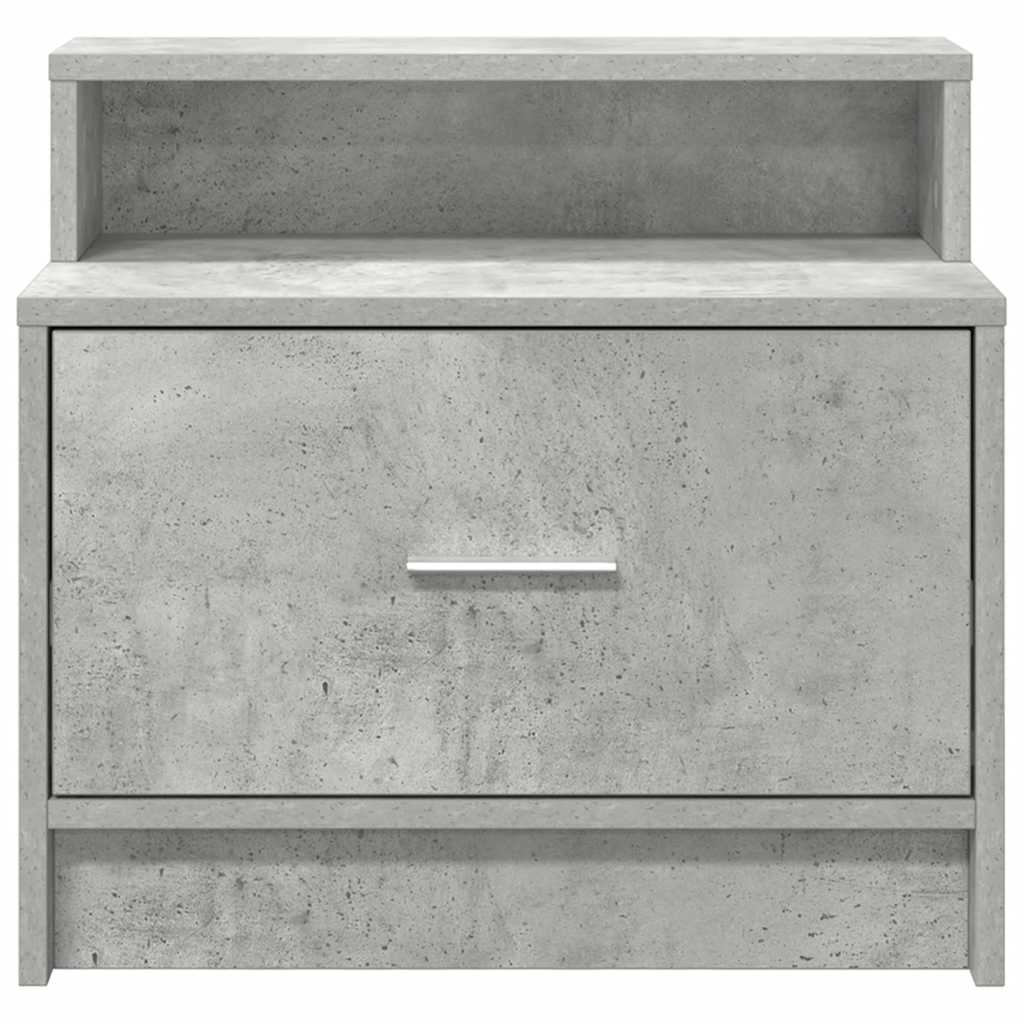 Comodini con Cassetto 2 pz Grigio Cemento 51x31x47 cm