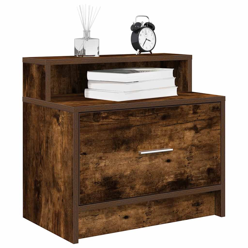 Comodino con Cassetto Rovere Fumo 51x31x47 cm