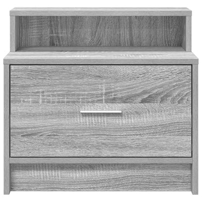 Comodino con Cassetto Grigio Sonoma 51x31x47 cm