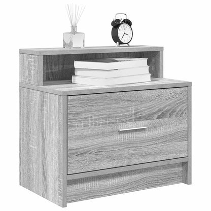 Comodino con Cassetto Grigio Sonoma 51x31x47 cm