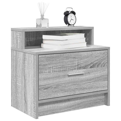 Comodini con Cassetto 2 pz Grigio Sonoma 51x31x47 cm