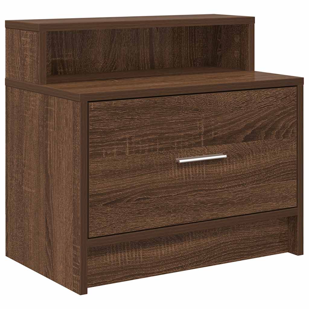 Comodino con Cassetto Rovere Marrone 51x31x47 cm