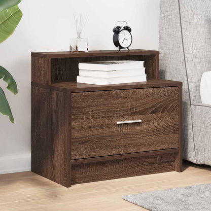 Comodino con Cassetto Rovere Marrone 51x31x47 cm