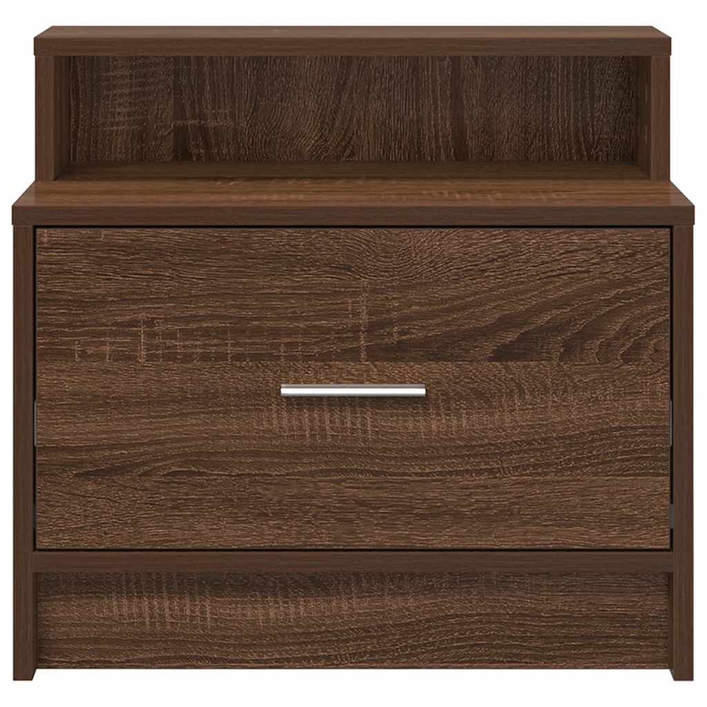 Comodini con Cassetto 2 pz Rovere Marrone 51x31x47 cm