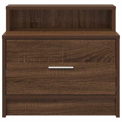 Comodini con Cassetto 2 pz Rovere Marrone 51x31x47 cm