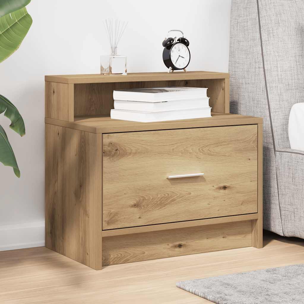 Comodino con Cassetto Rovere Artigianale 51x31x47 cm