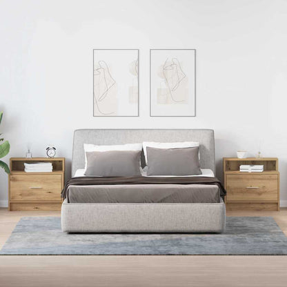 Comodini con Cassetto 2 pz Rovere Artigianale 51x31x47 cm