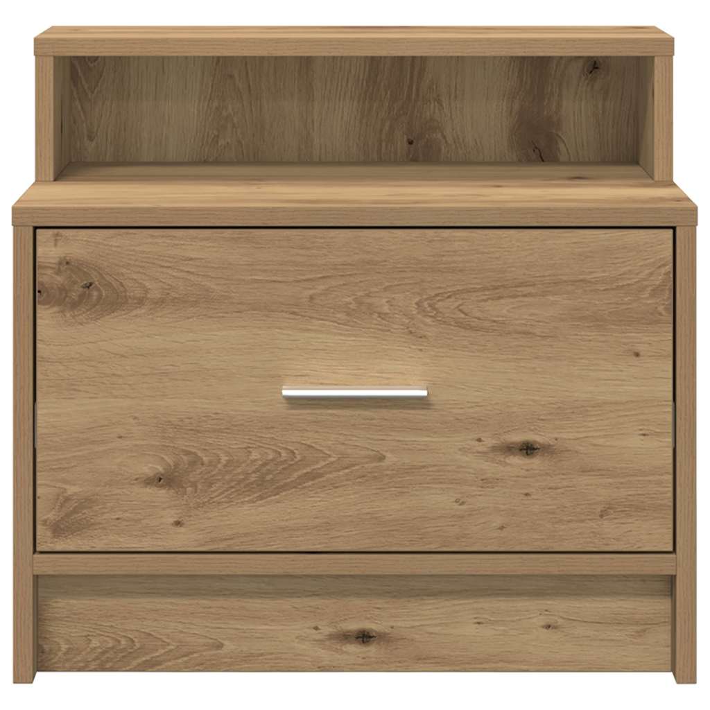 Comodini con Cassetto 2 pz Rovere Artigianale 51x31x47 cm