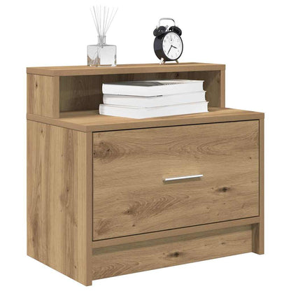 Comodini con Cassetto 2 pz Rovere Artigianale 51x31x47 cm