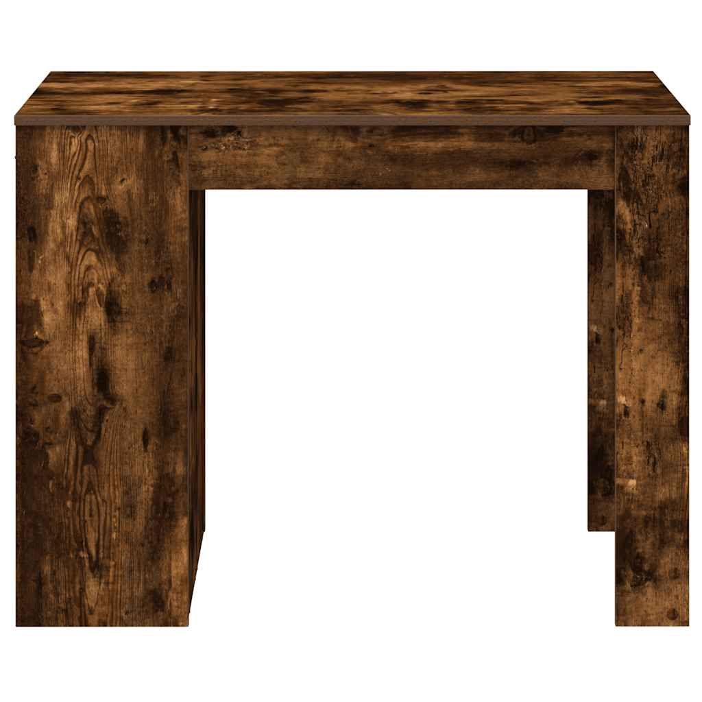 Scrivania con Cassetto e Ripiano Rovere Fumo Legno Multistrato