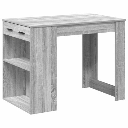 Scrivania con Cassetto Ripiano Grigio Sonoma Legno Multistrato