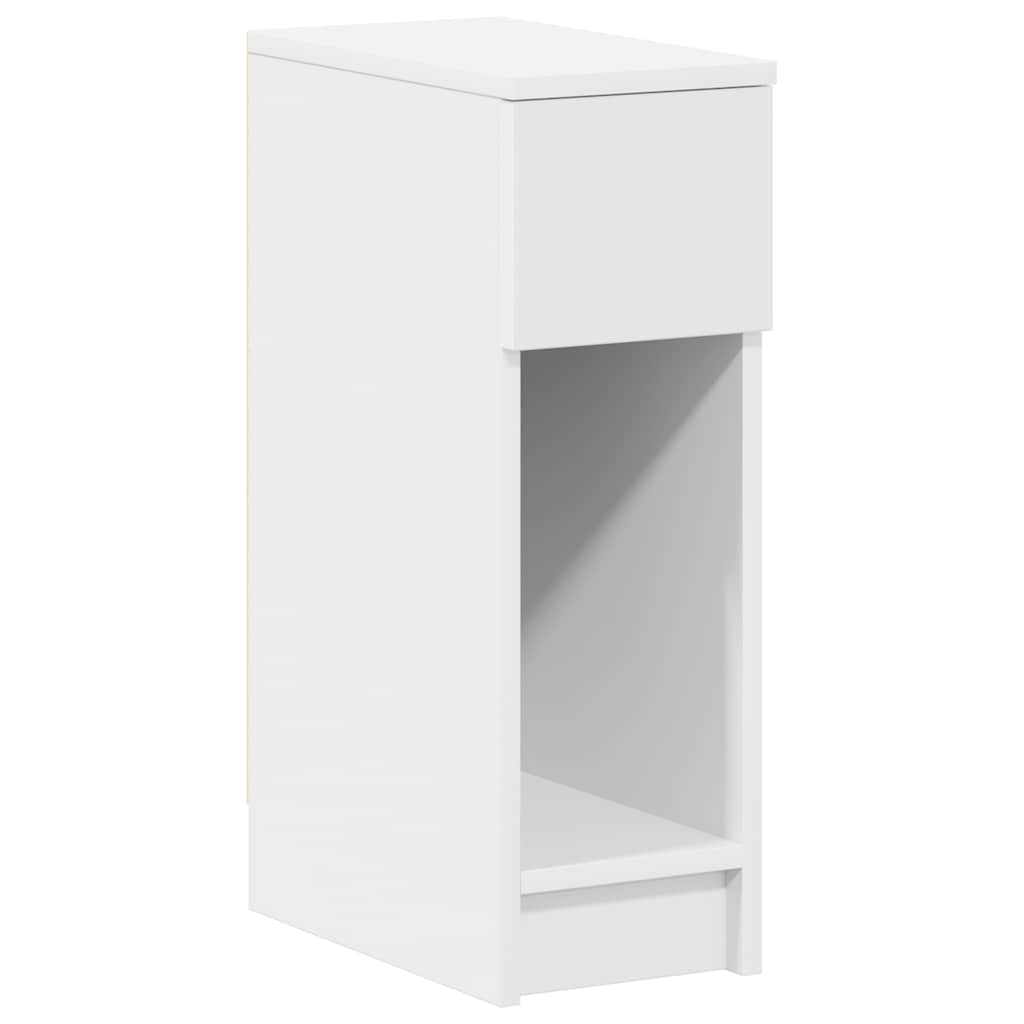 Comodino con Cassetto Bianco 20x36x60 cm
