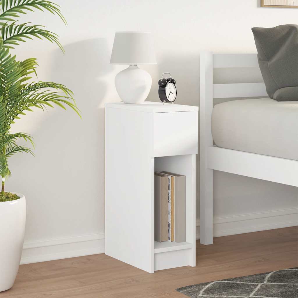 Comodino con Cassetto Bianco 20x36x60 cm