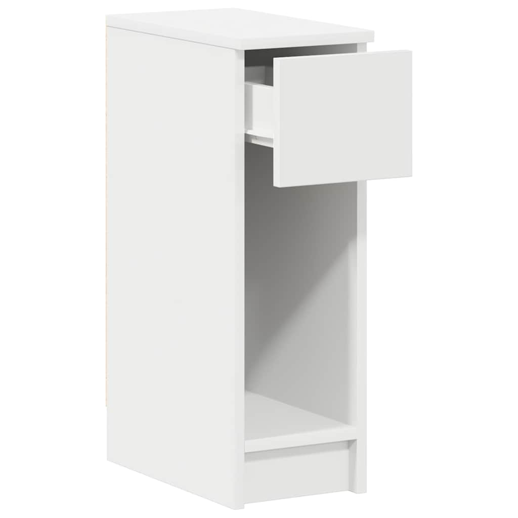 Comodino con Cassetto Bianco 20x36x60 cm